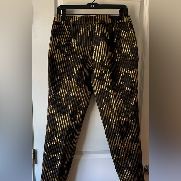 ROCHAS Ladies Metallic Camouflage Wool Blend Pants Trousers IT44 /US 10 - Picture 3 of 8